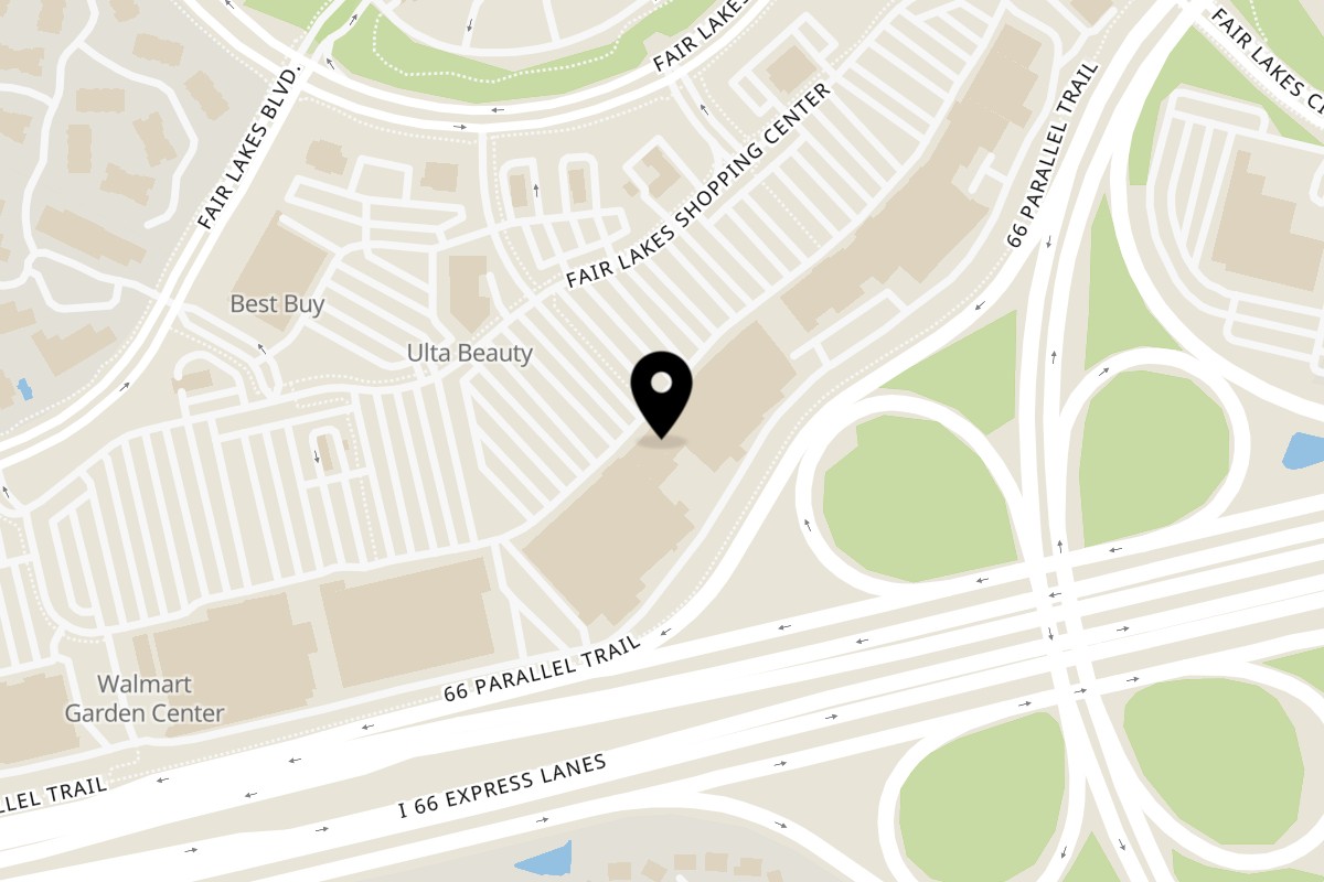 Map showing the location of Tsunami Sushi on 13039 Fair Lakes Shopping Center in Fairfax